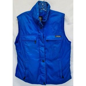 DKNY Jeans Women’s Duck Down Jacket Vest Blue Size M Sleeveless Full Zip/Snap
